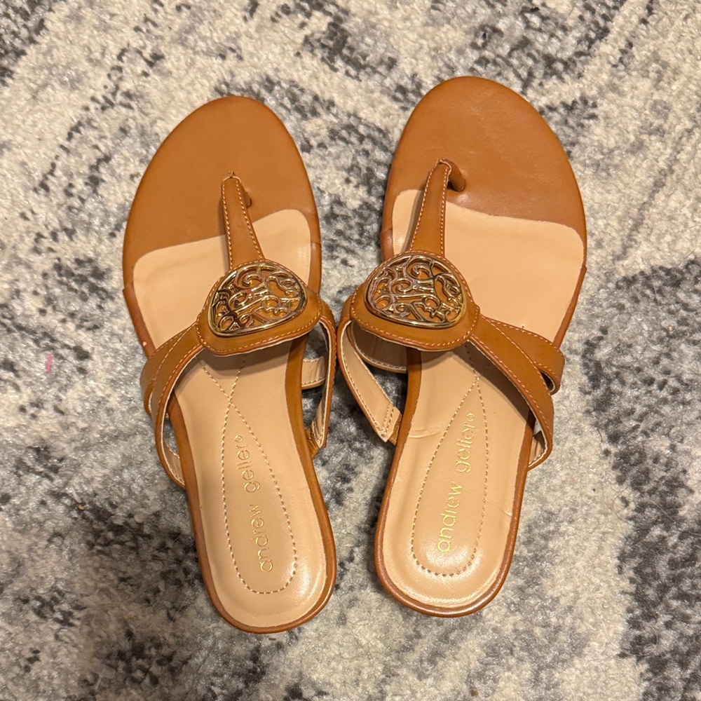 Brown Sandals with Decorative Accents